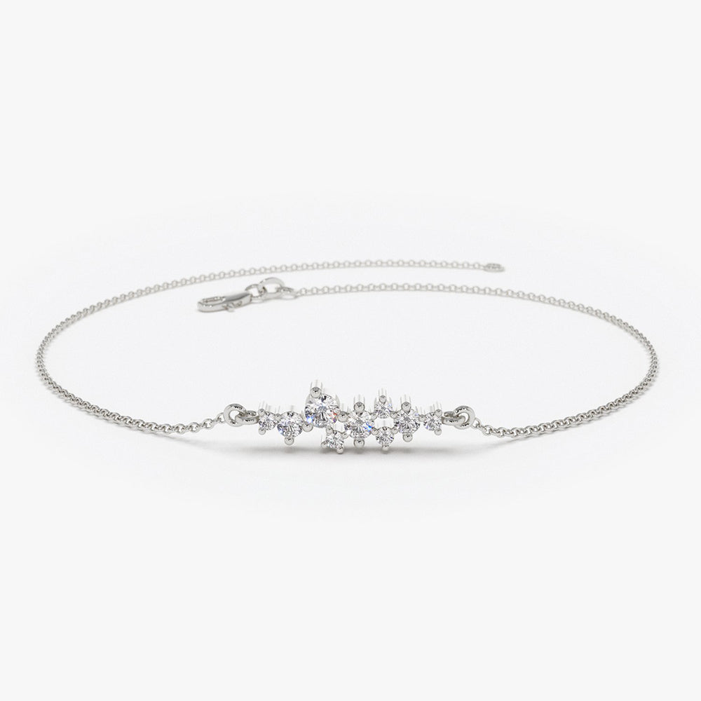 Floating Diamond Cluster Bracelet