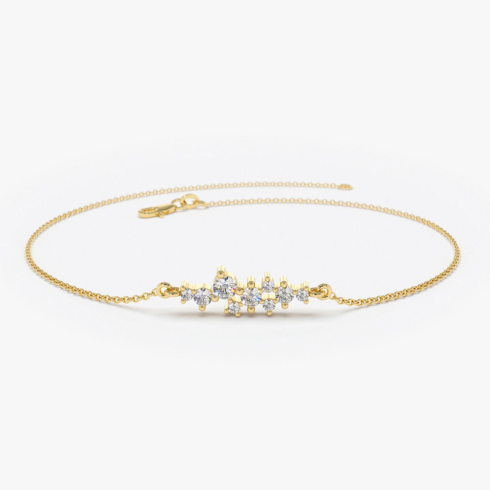 Floating Diamond Cluster Bracelet