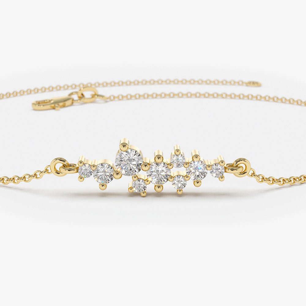 Floating Diamond Cluster Bracelet