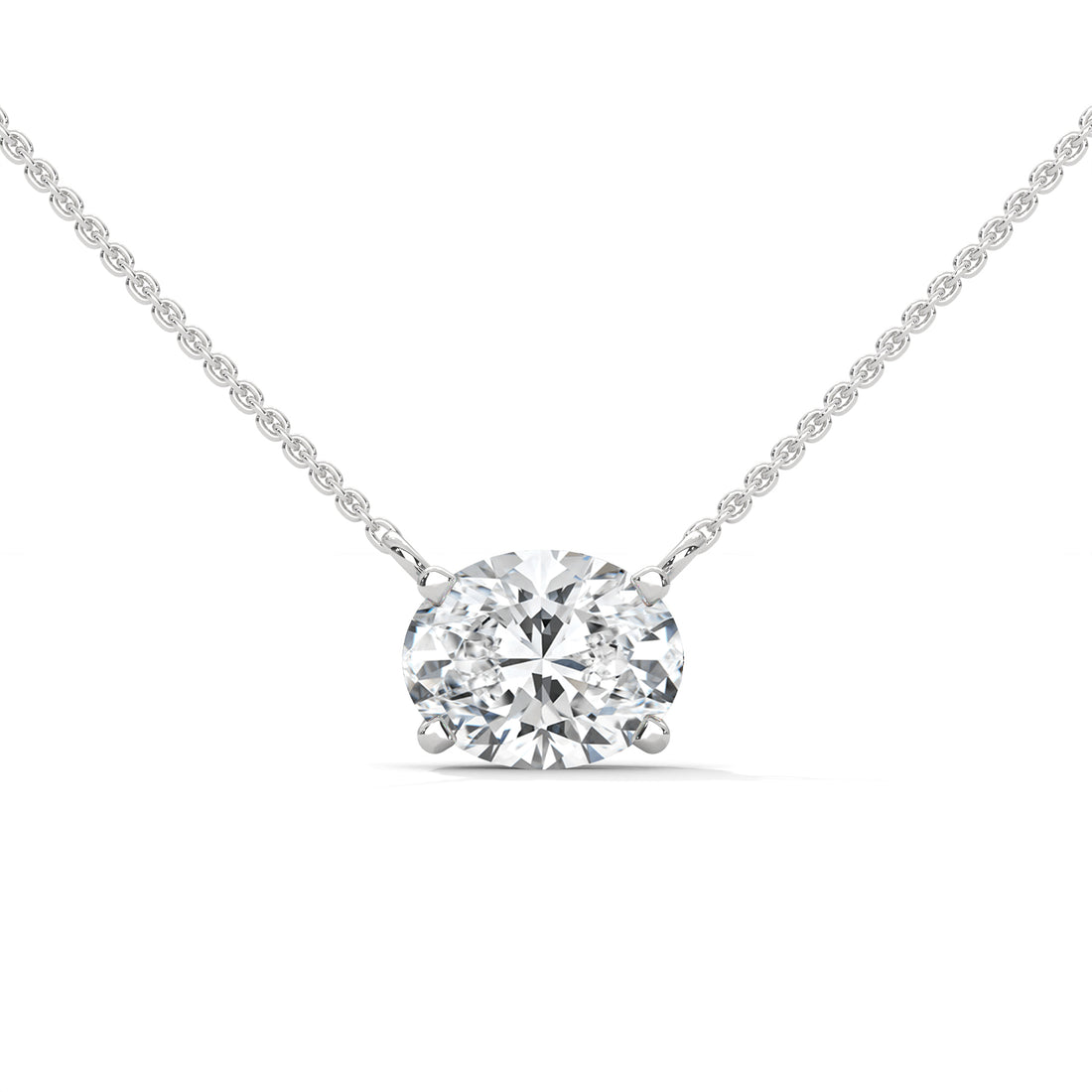 Diamond necklace on a white background