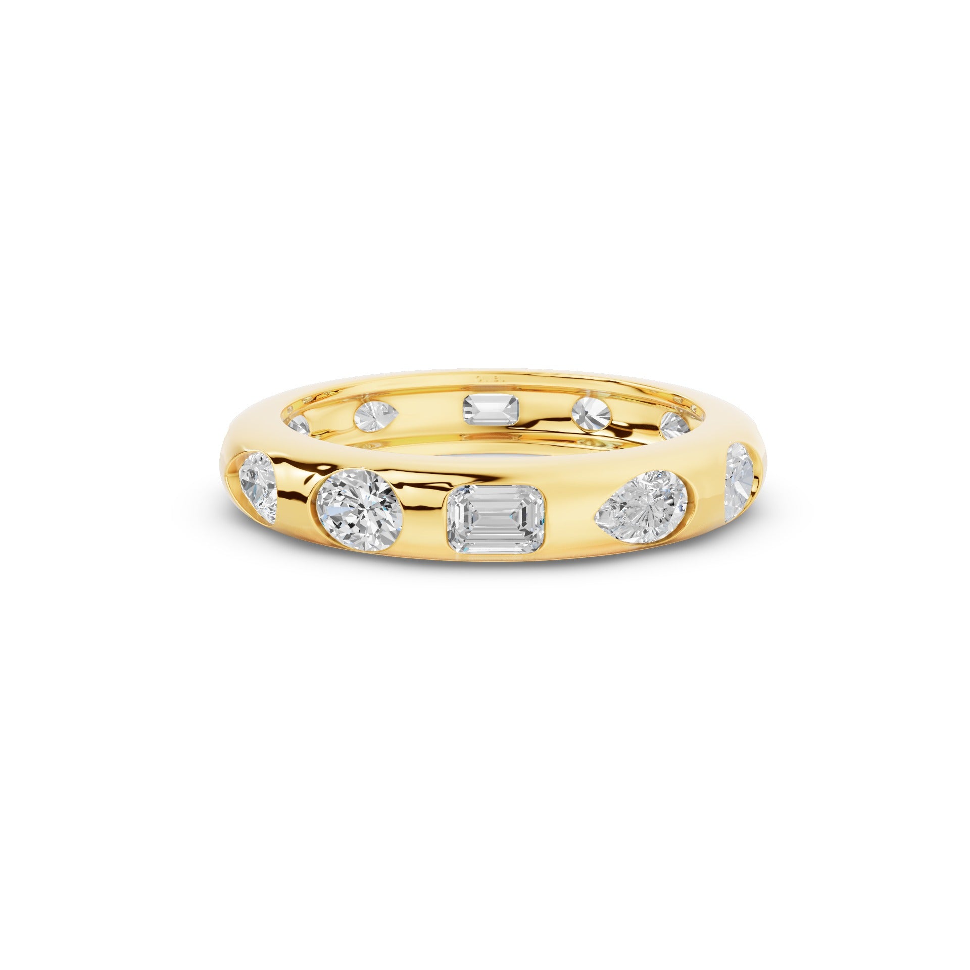 Flush Setting Mix Lab Grown Diamond Anniversary Ring