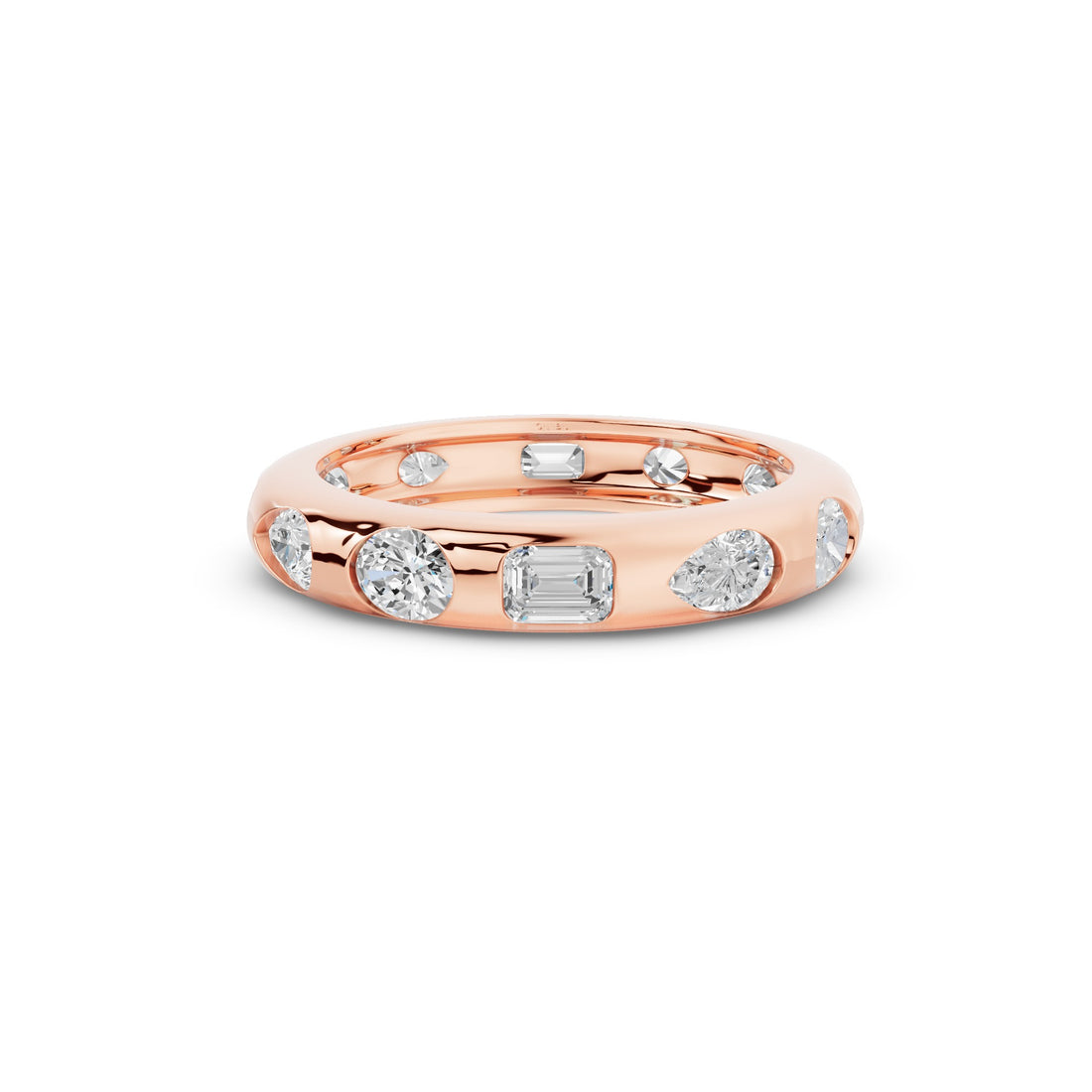 Flush Setting Mix Lab Grown Diamond Anniversary Ring