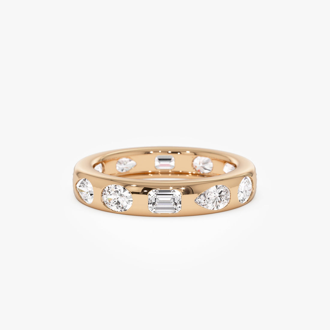 Flush Setting Mix Lab Grown Diamond Anniversary Ring