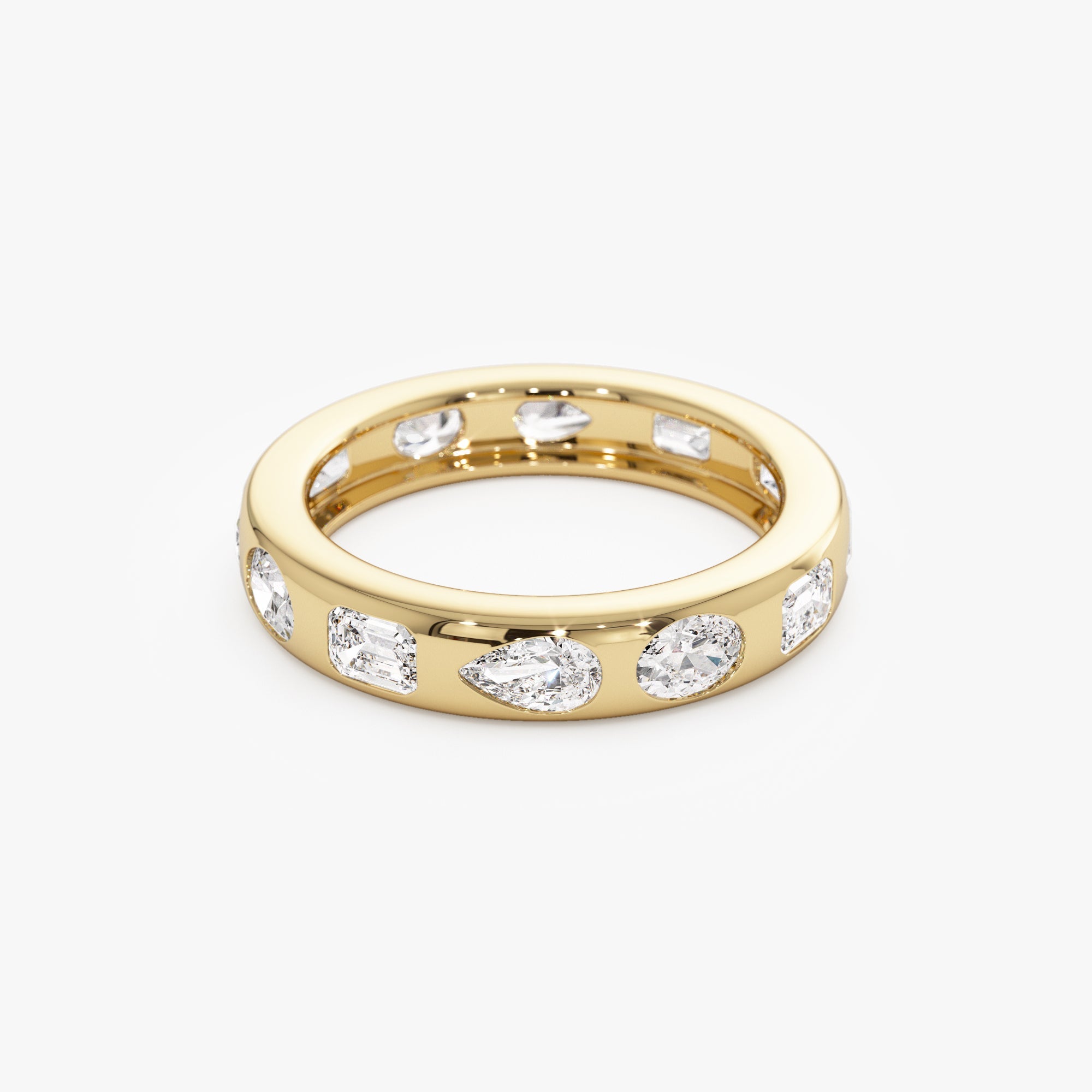 Flush Setting Mix Lab Grown Diamond Anniversary Ring