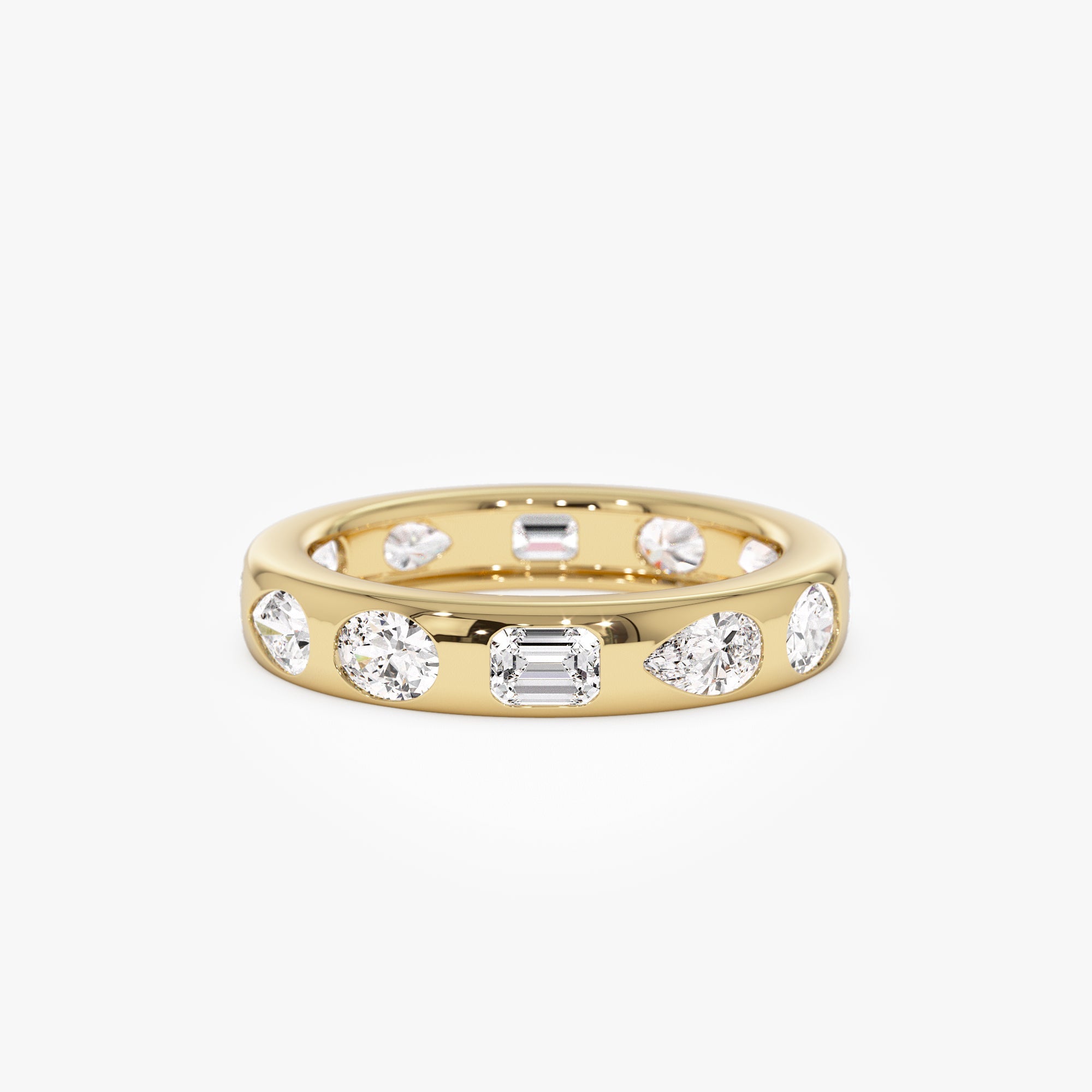 Flush Setting Mix Lab Grown Diamond Anniversary Ring