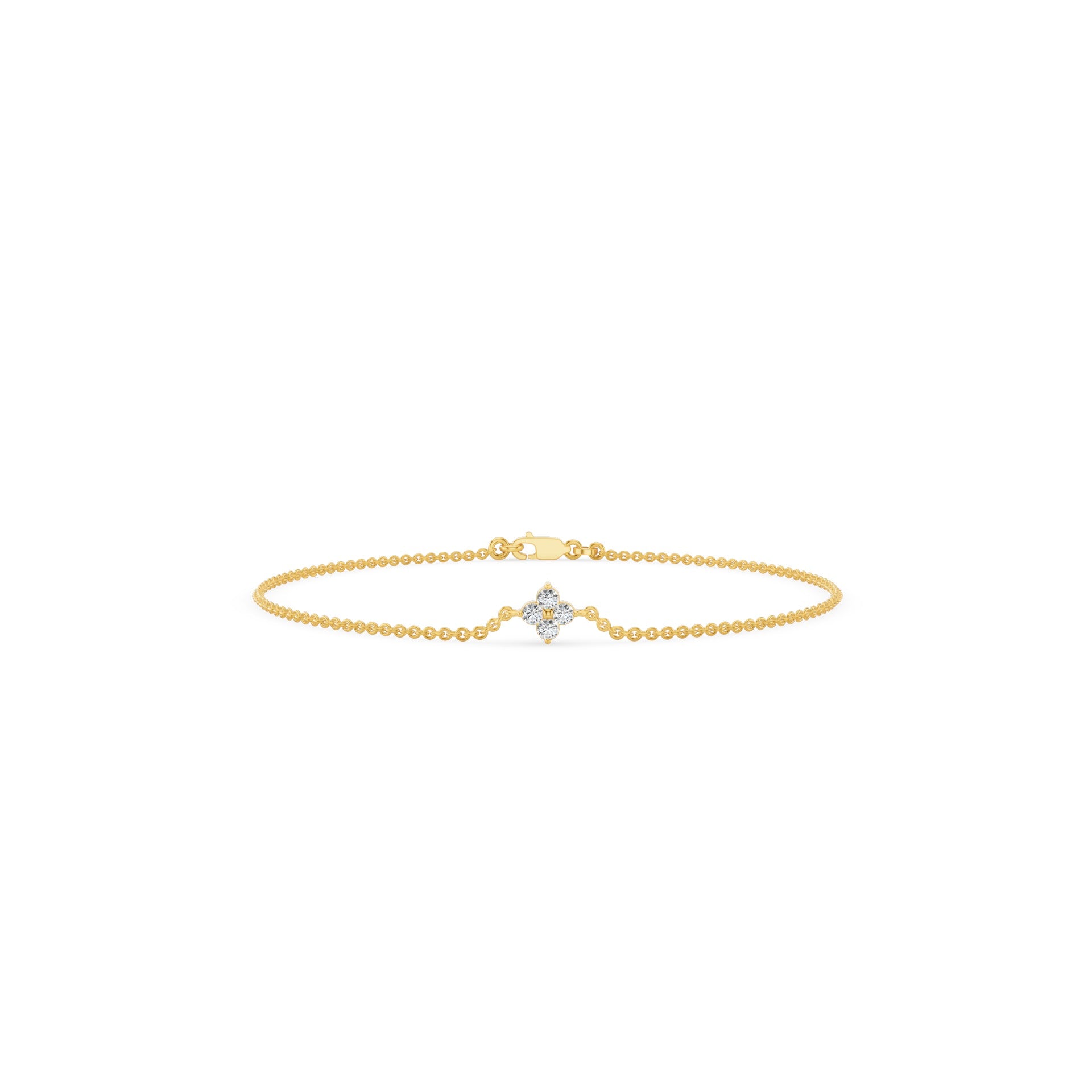 Four Diamond Clover Bracelet