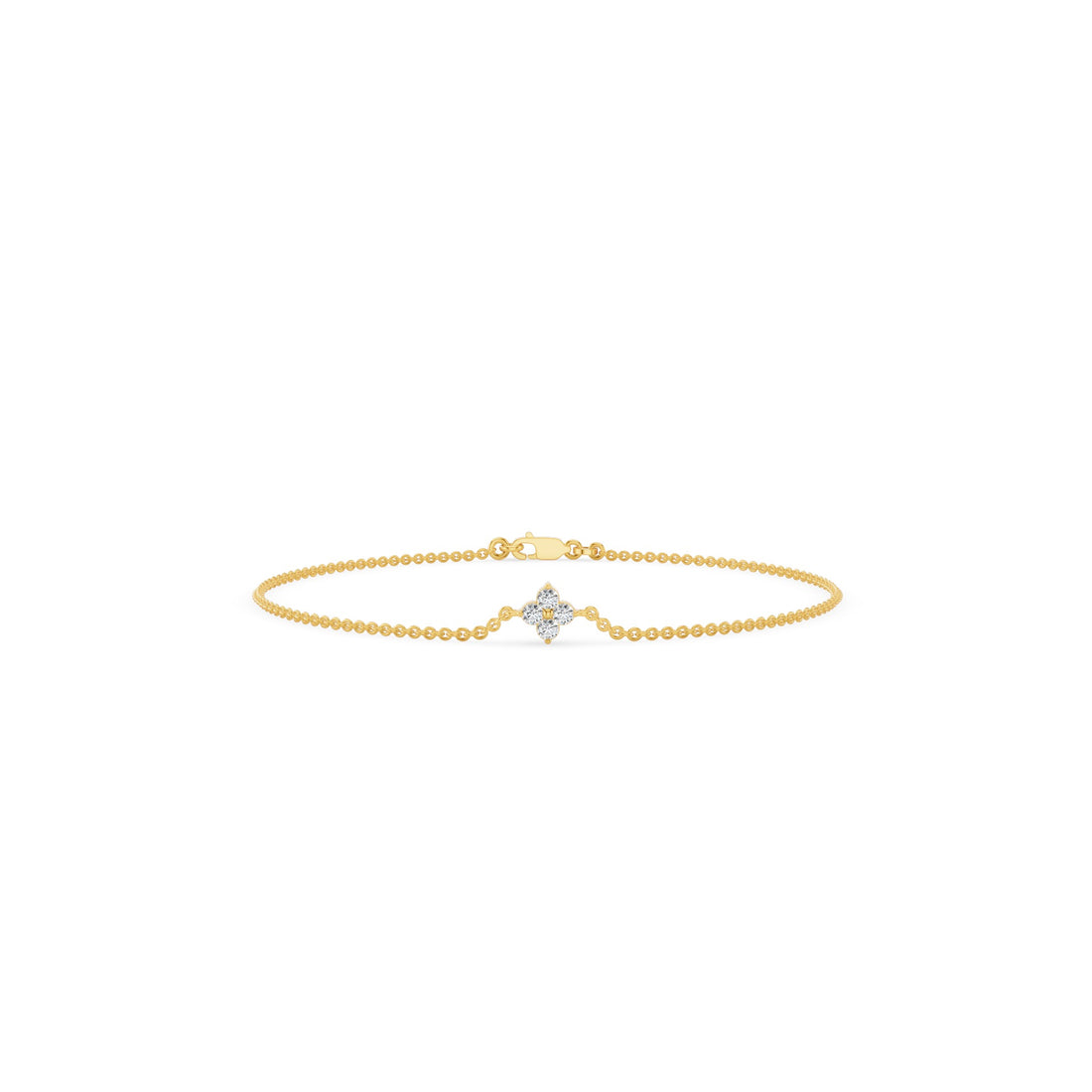 Four Diamond Clover Bracelet