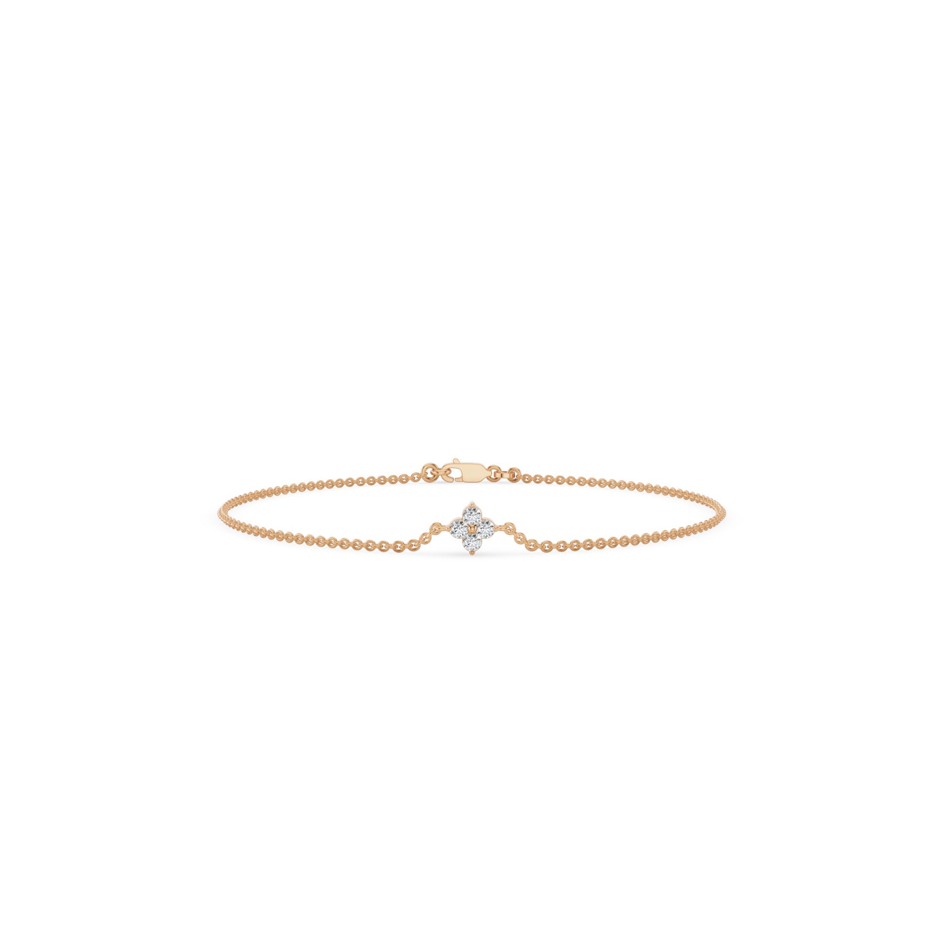 Four Diamond Clover Bracelet