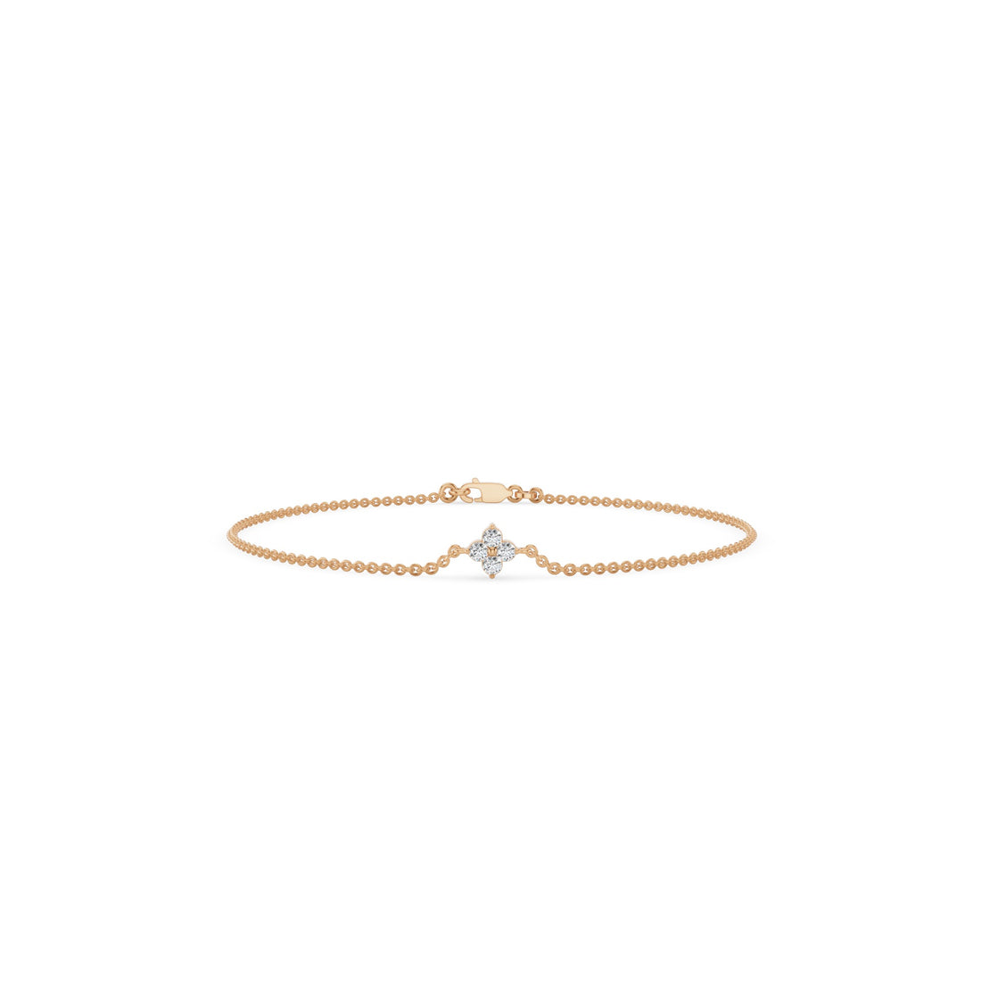 Four Diamond Clover Bracelet