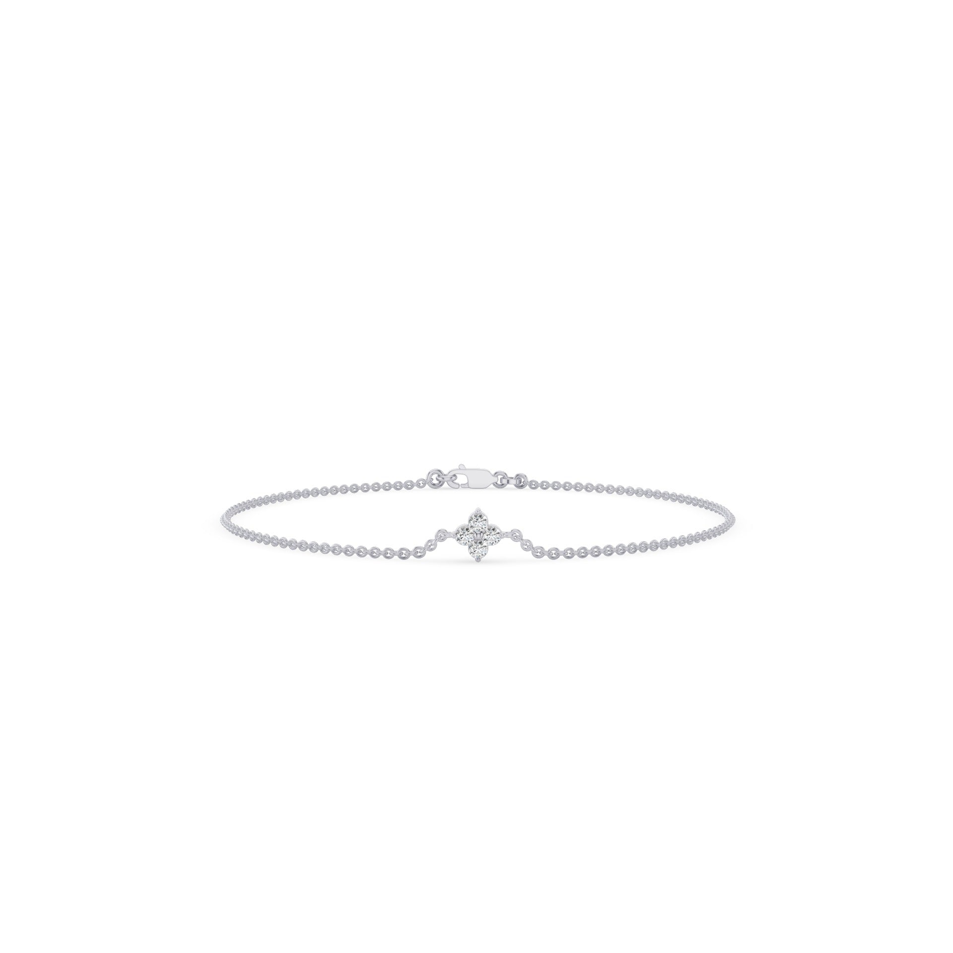 Four Diamond Clover Bracelet