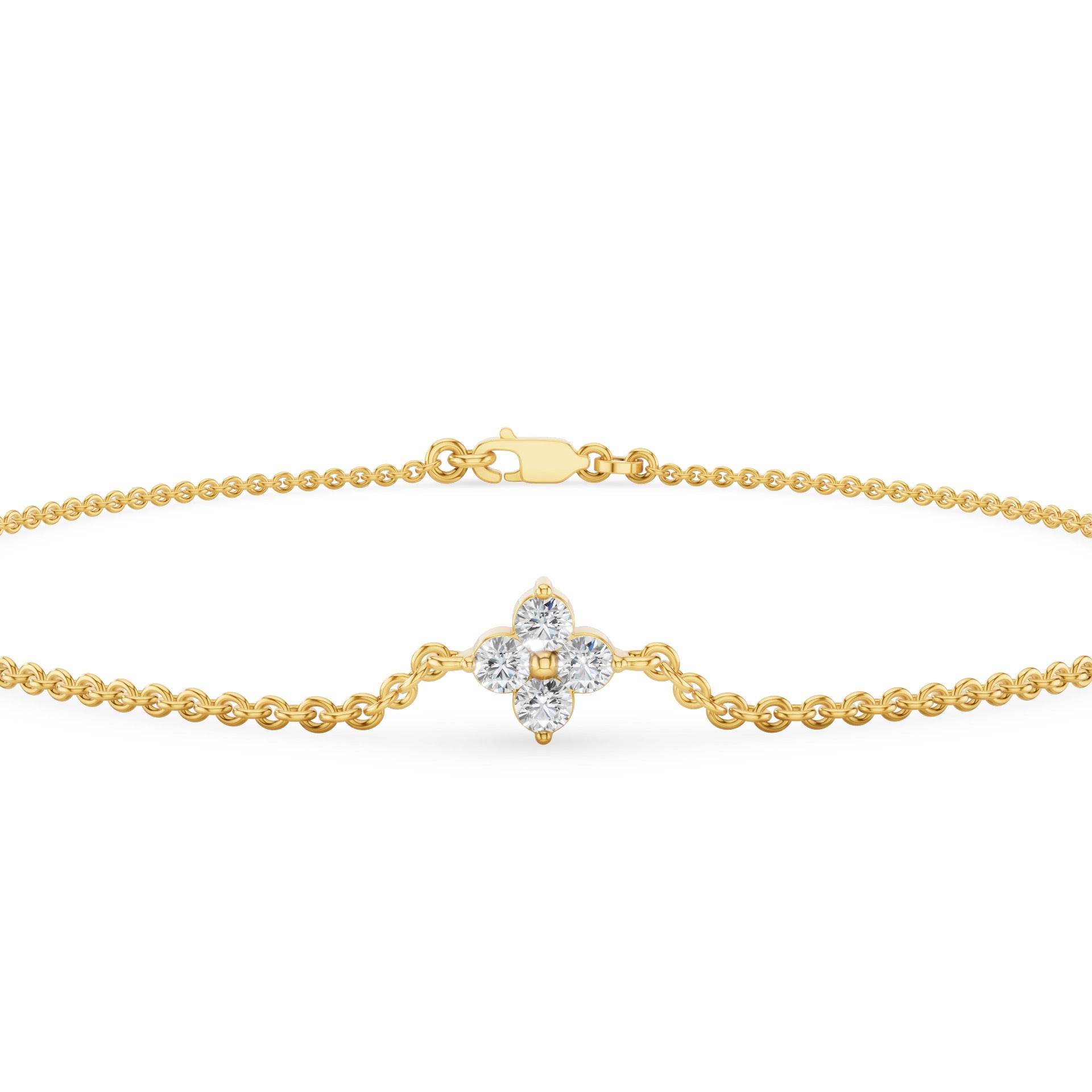 Four Diamond Clover Bracelet