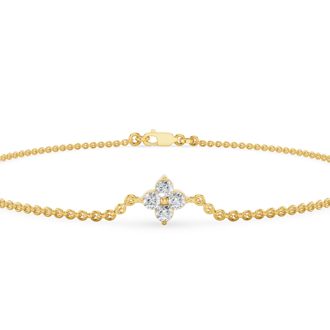 Four Diamond Clover Bracelet