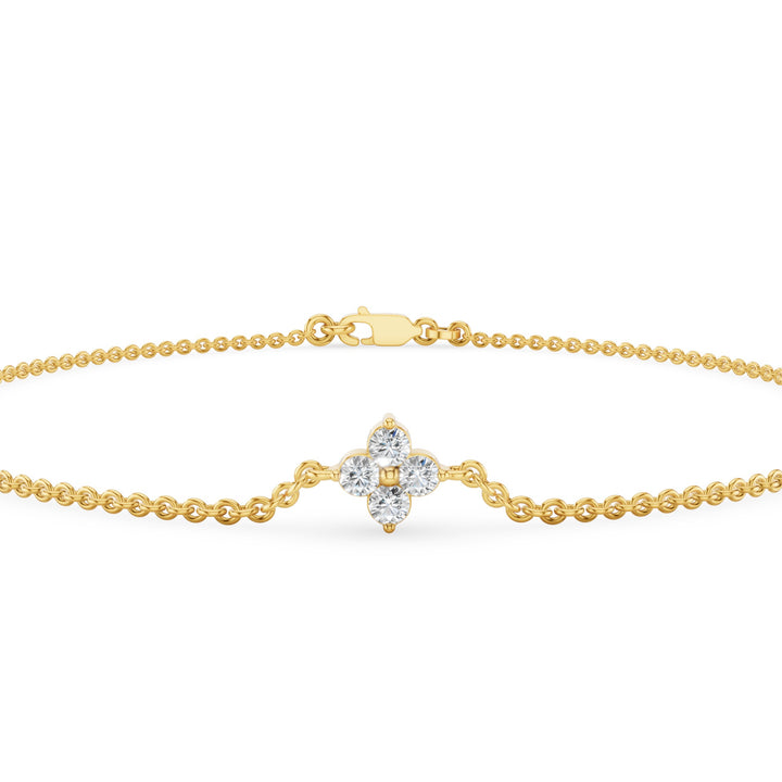 Four Diamond Clover Bracelet