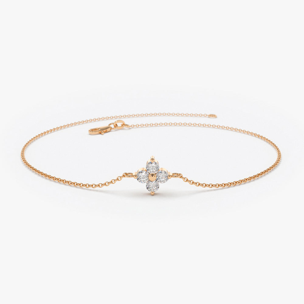 Four Diamond Clover Bracelet