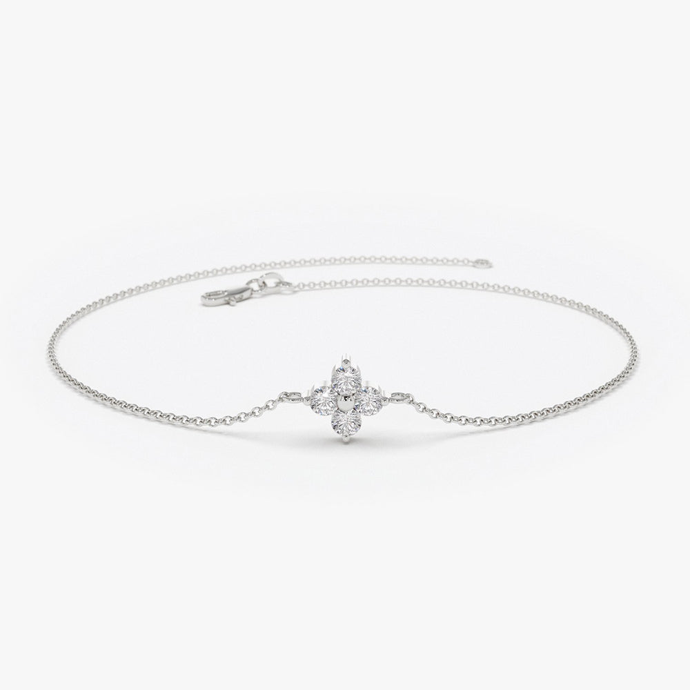 Four Diamond Clover Bracelet