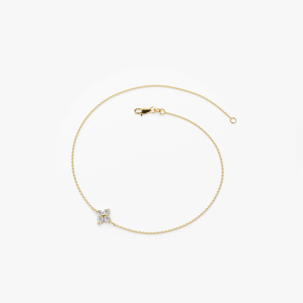 Four Diamond Clover Bracelet