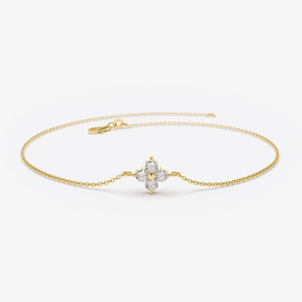 Four Diamond Clover Bracelet