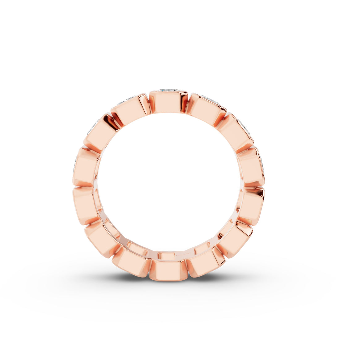 Full Eternity Emerald Cut Lab Grown Diamond Wedding Band
