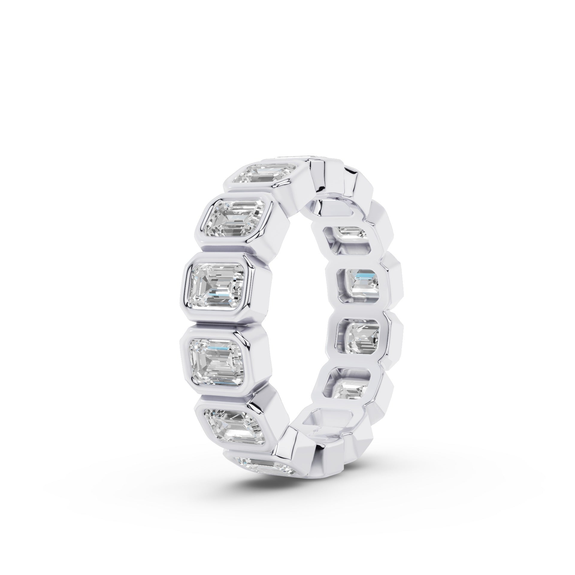 Full Eternity Emerald Cut Lab Grown Diamond Wedding Band