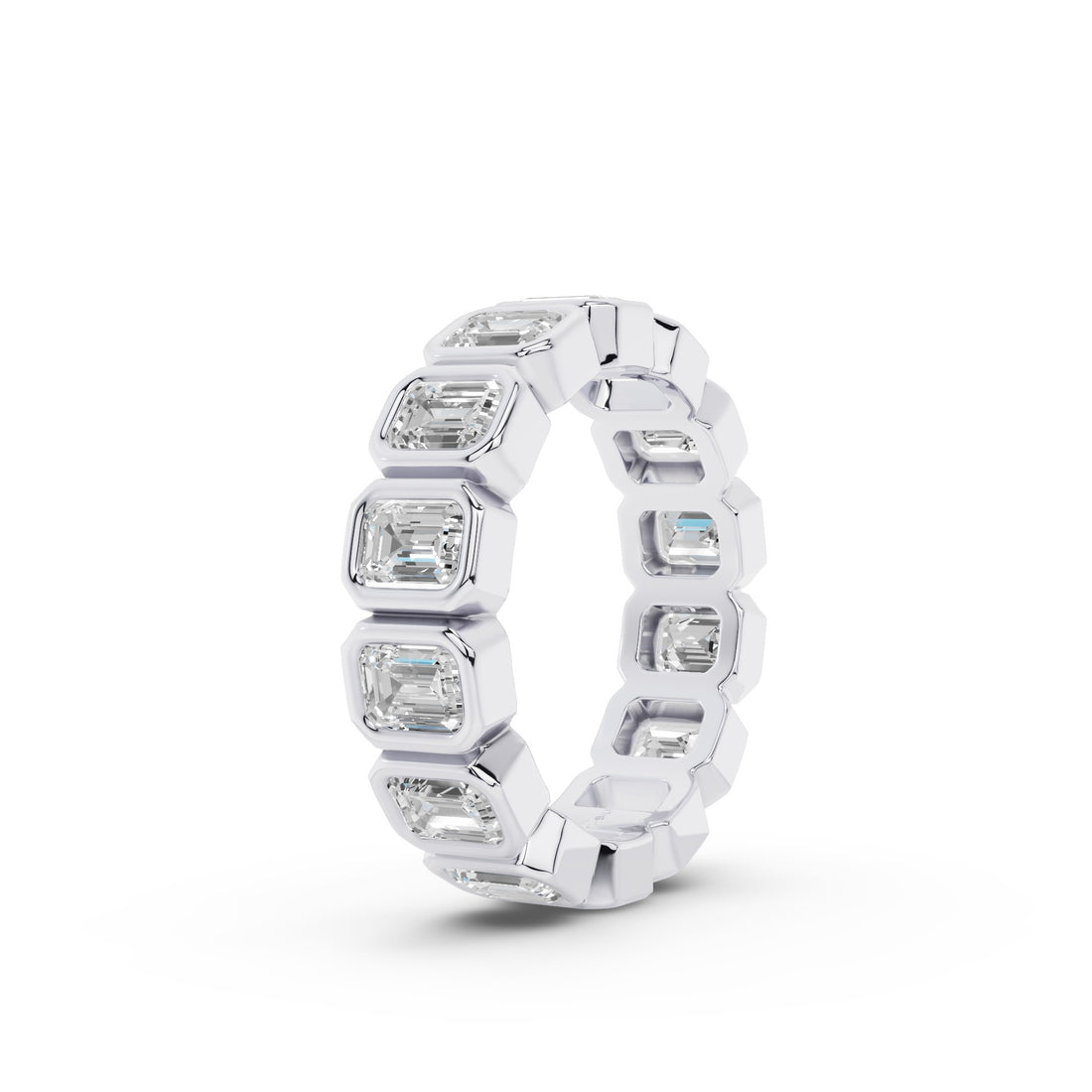 Full Eternity Emerald Cut Lab Grown Diamond Wedding Band