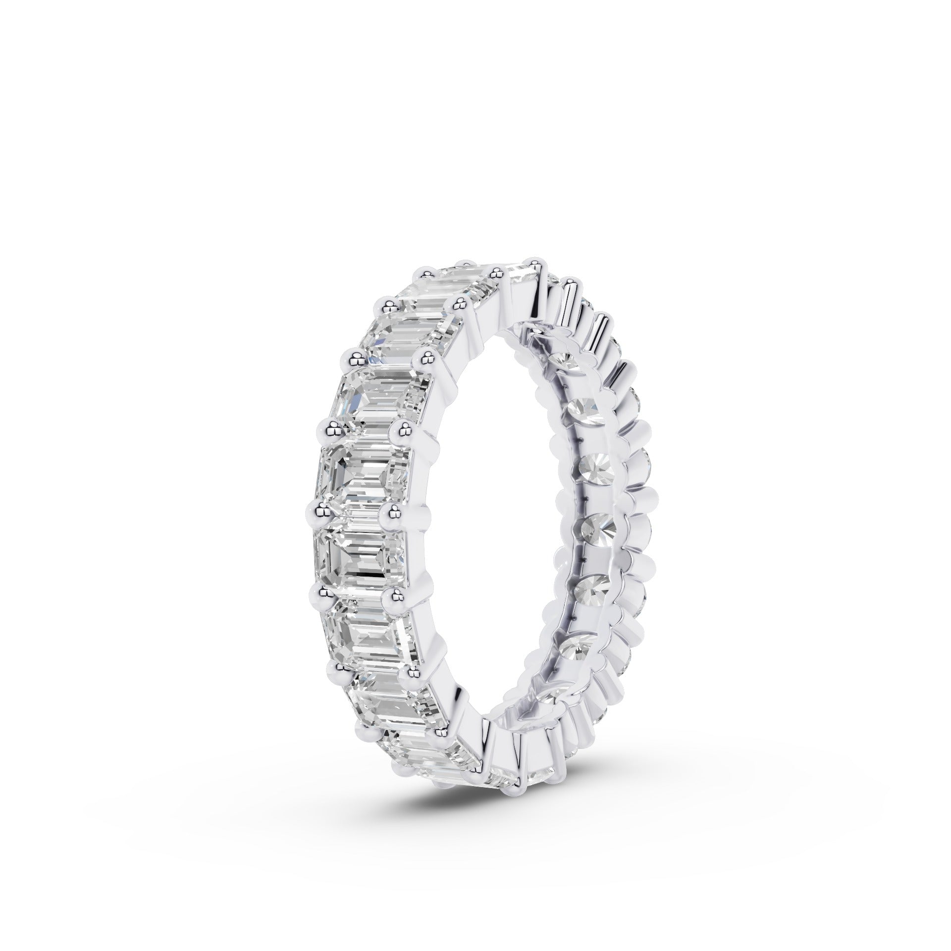 Full Eternity Oval Emerald Cut Lab Grown Diamond Ring