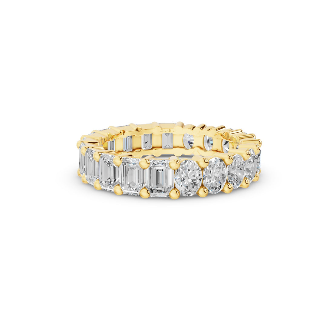 Full Eternity Oval Emerald Cut Lab Grown Diamond Ring