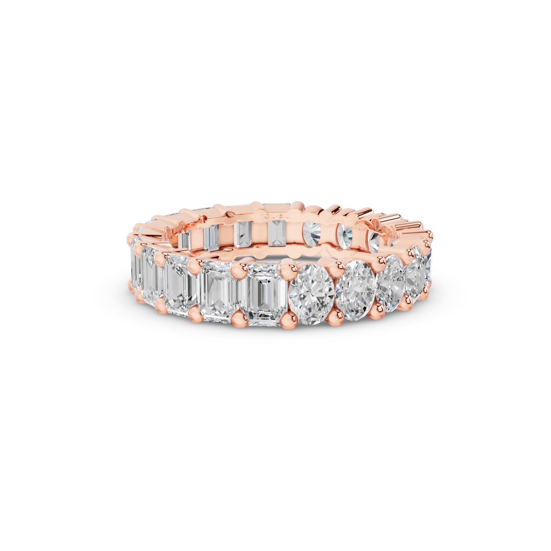 Full Eternity Oval Emerald Cut Lab Grown Diamond Ring