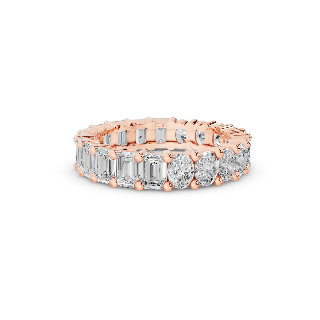 Full Eternity Oval Emerald Cut Lab Grown Diamond Ring