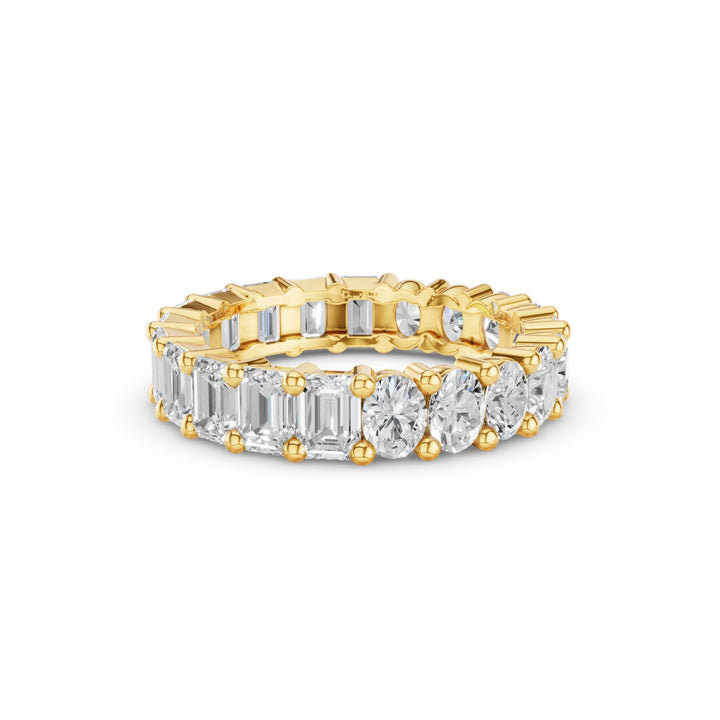 Full Eternity Oval Emerald Cut Lab Grown Diamond Ring
