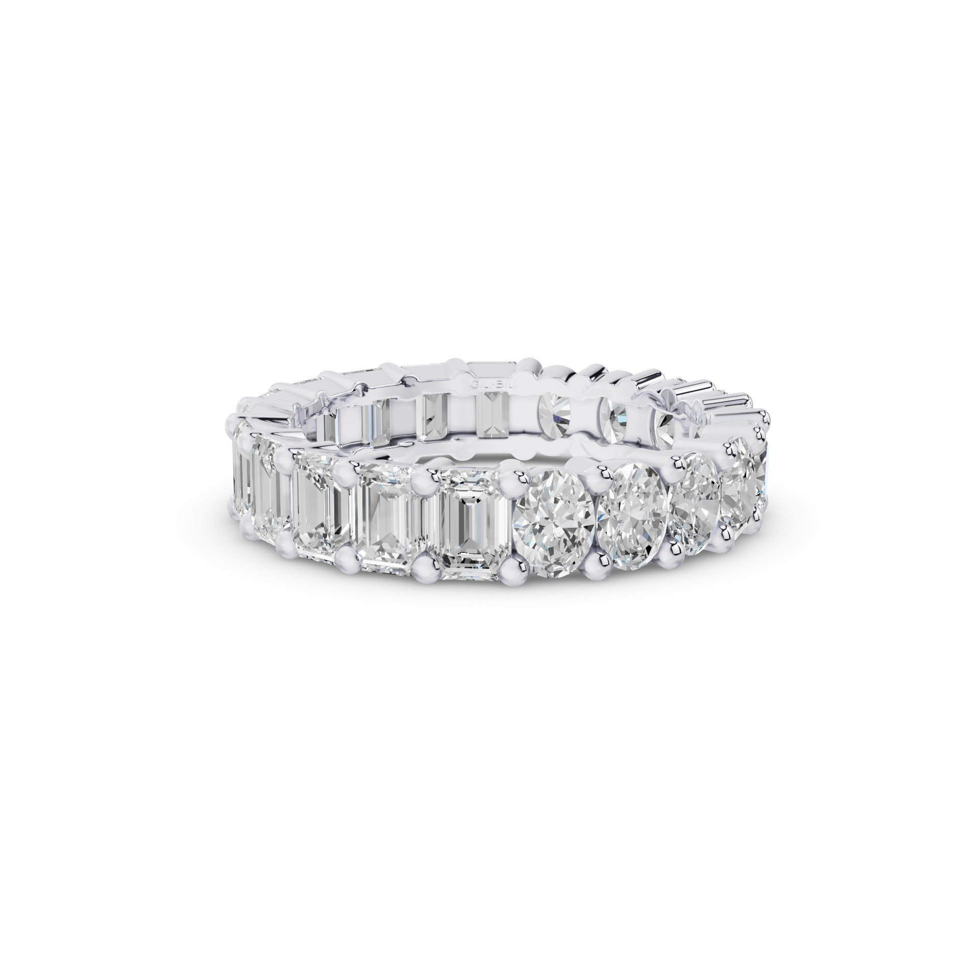 Full Eternity Oval Emerald Cut Lab Grown Diamond Ring
