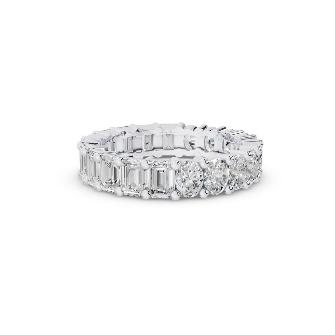 Full Eternity Oval Emerald Cut Lab Grown Diamond Ring