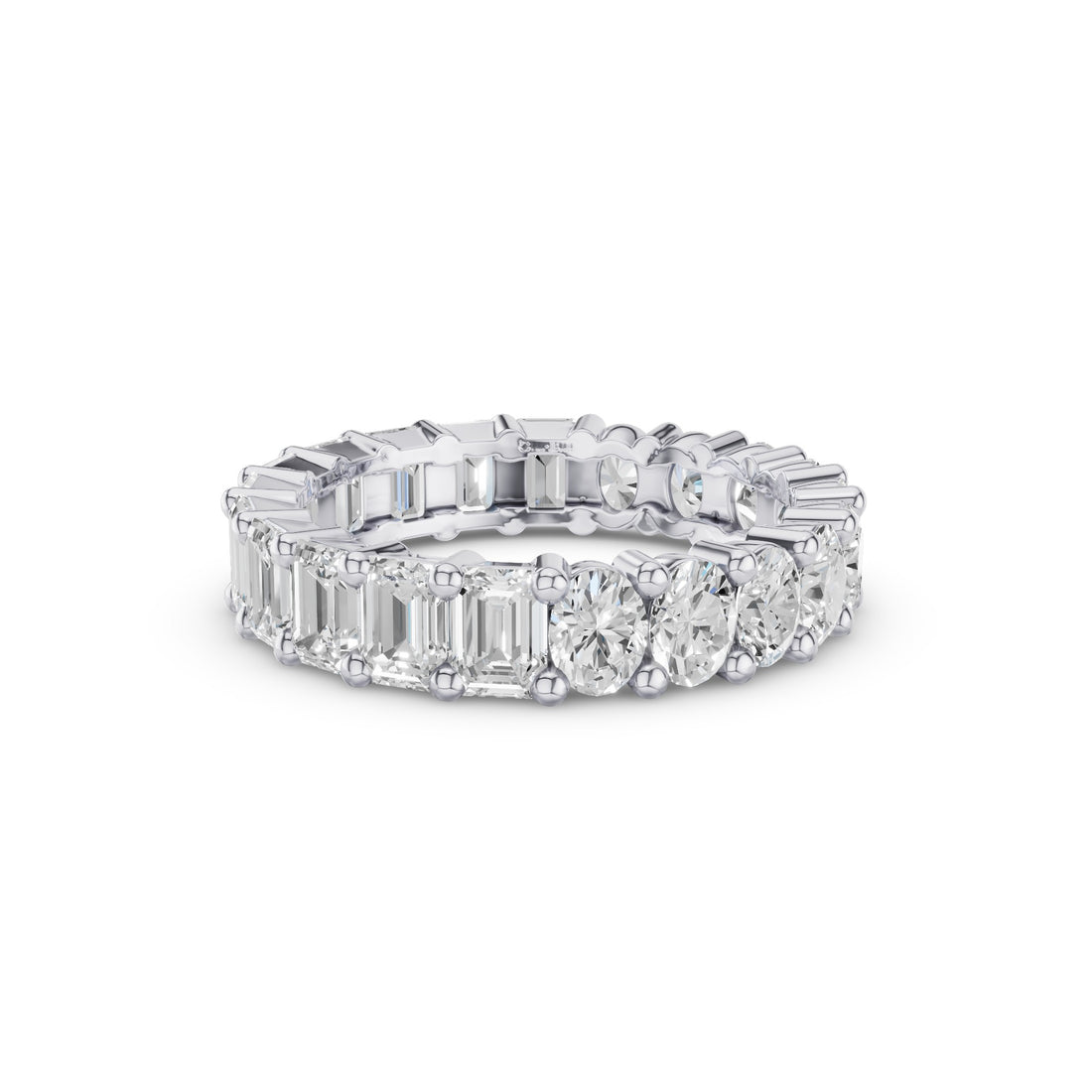 Full Eternity Oval Emerald Cut Lab Grown Diamond Ring