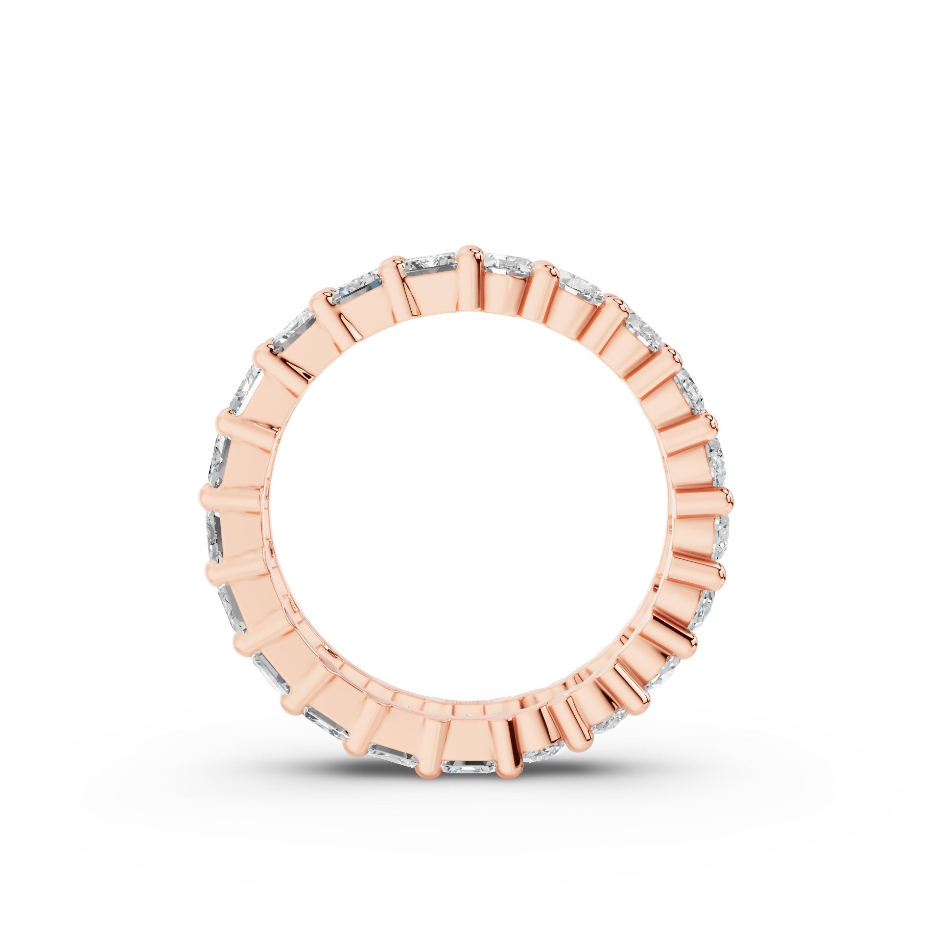 Full Eternity Oval Emerald Cut Lab Grown Diamond Ring
