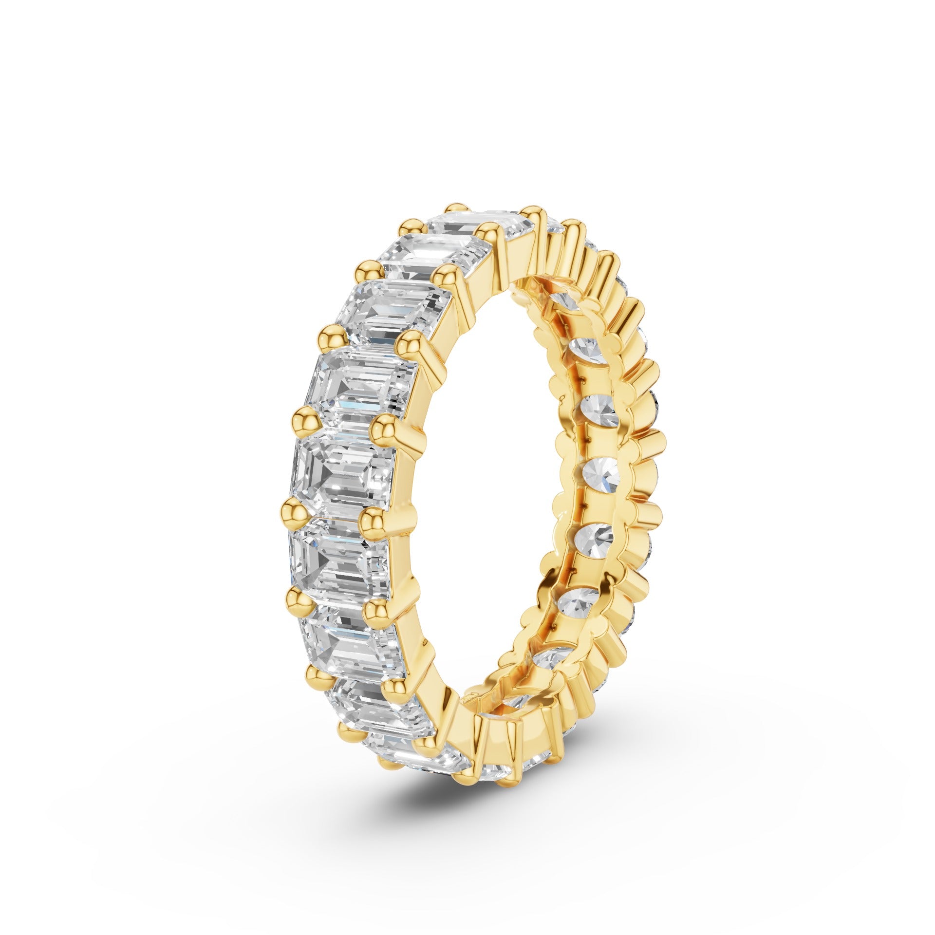 Full Eternity Oval Emerald Cut Lab Grown Diamond Ring