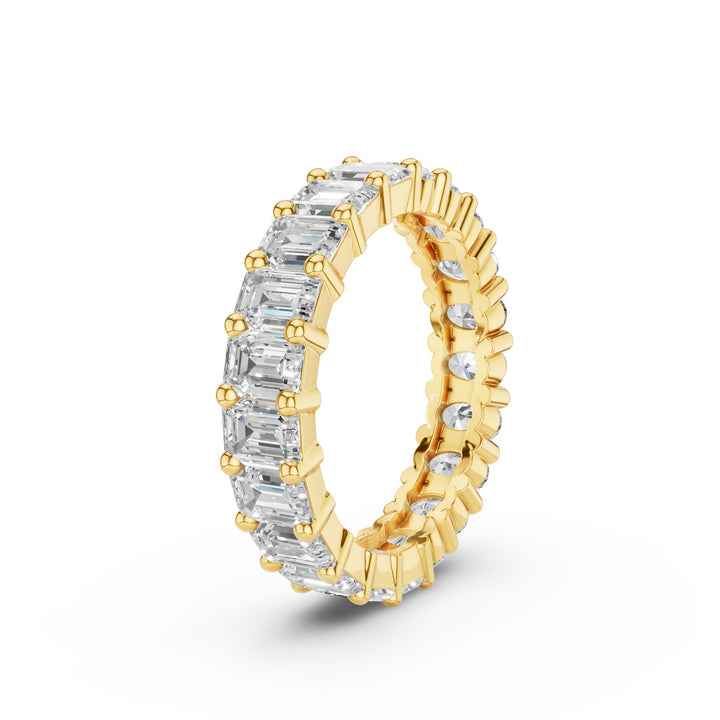 Full Eternity Oval Emerald Cut Lab Grown Diamond Ring