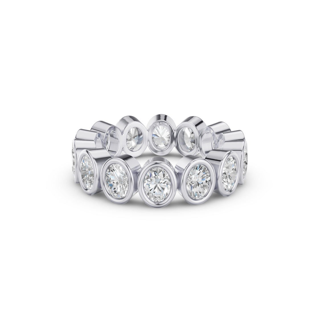 Full Eternity Oval Shape Lab Grown Diamond Bezel Set Ring