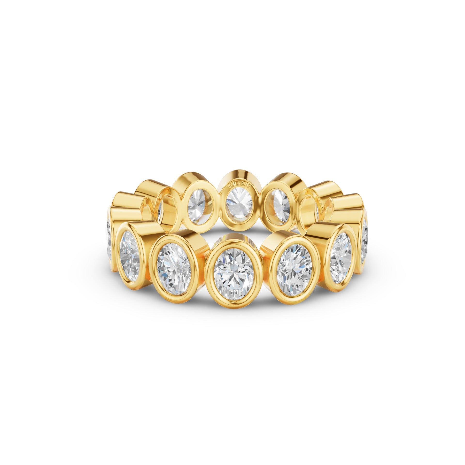 Full Eternity Oval Shape Lab Grown Diamond Bezel Set Ring