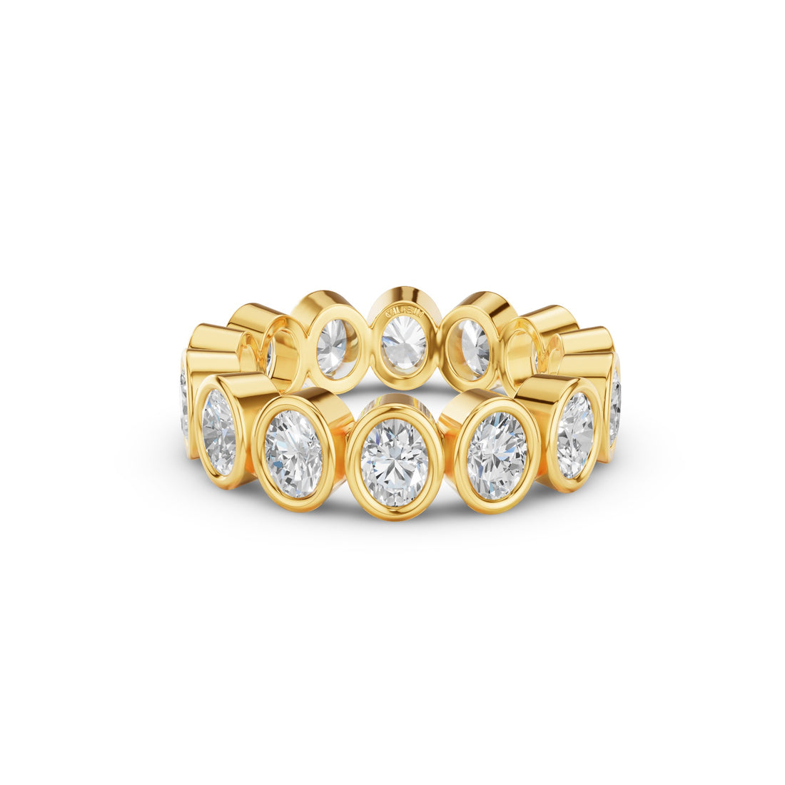 Full Eternity Oval Shape Lab Grown Diamond Bezel Set Ring