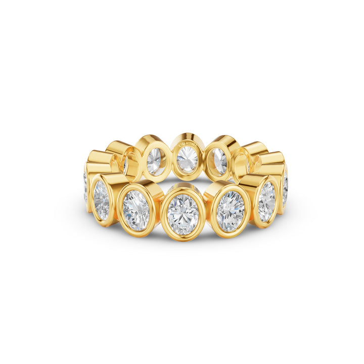 Full Eternity Oval Shape Lab Grown Diamond Bezel Set Ring