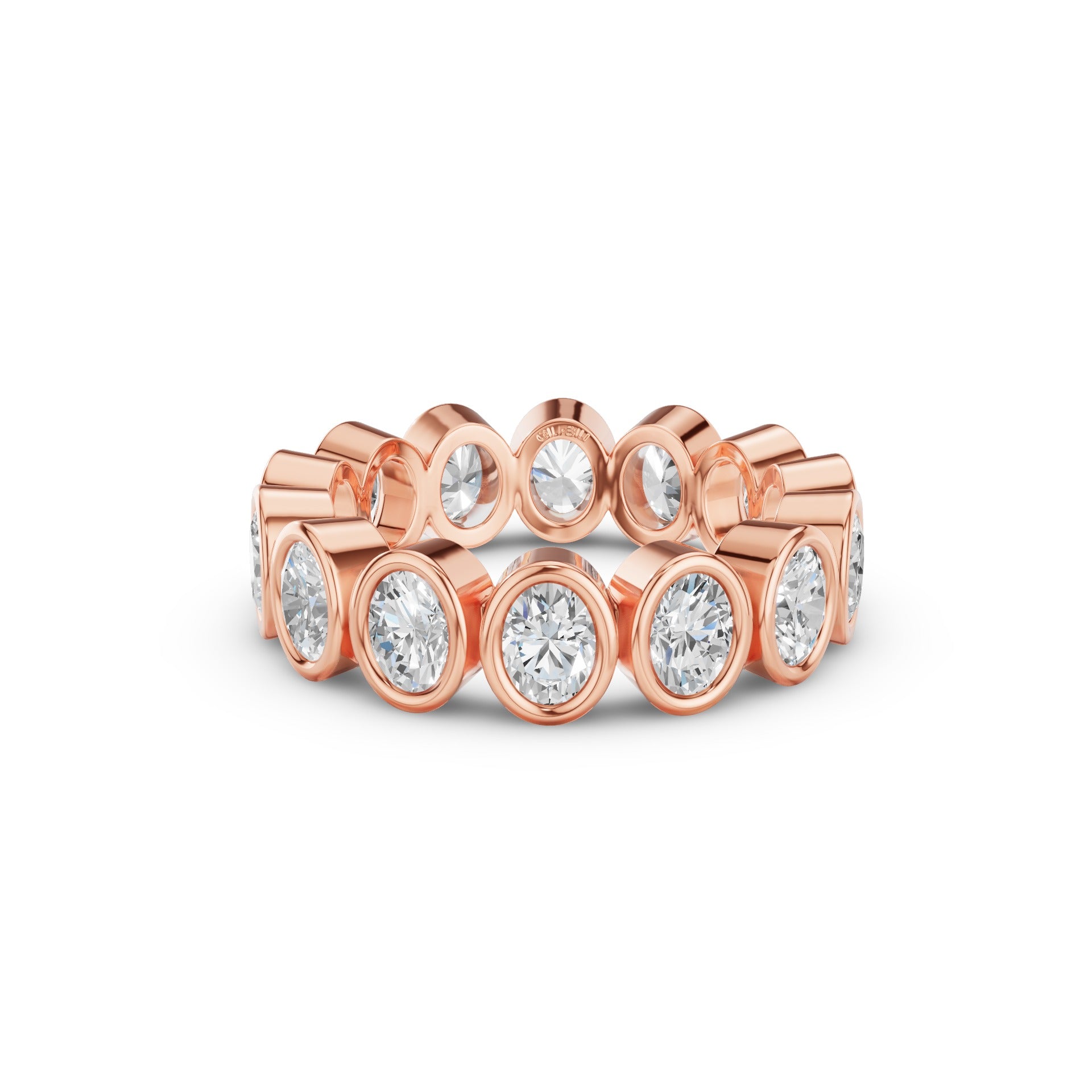 Full Eternity Oval Shape Lab Grown Diamond Bezel Set Ring