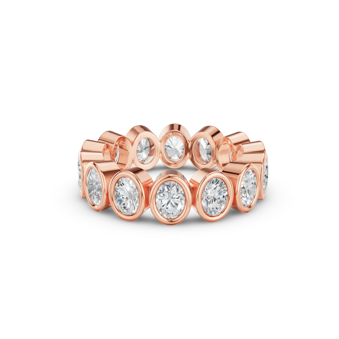 Full Eternity Oval Shape Lab Grown Diamond Bezel Set Ring
