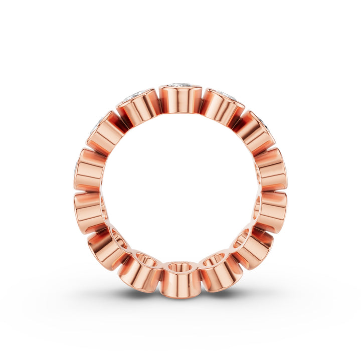 Full Eternity Oval Shape Lab Grown Diamond Bezel Set Ring