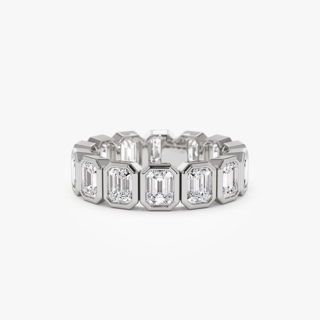 Full Eternity Emerald Cut Lab Grown Diamond Wedding Band