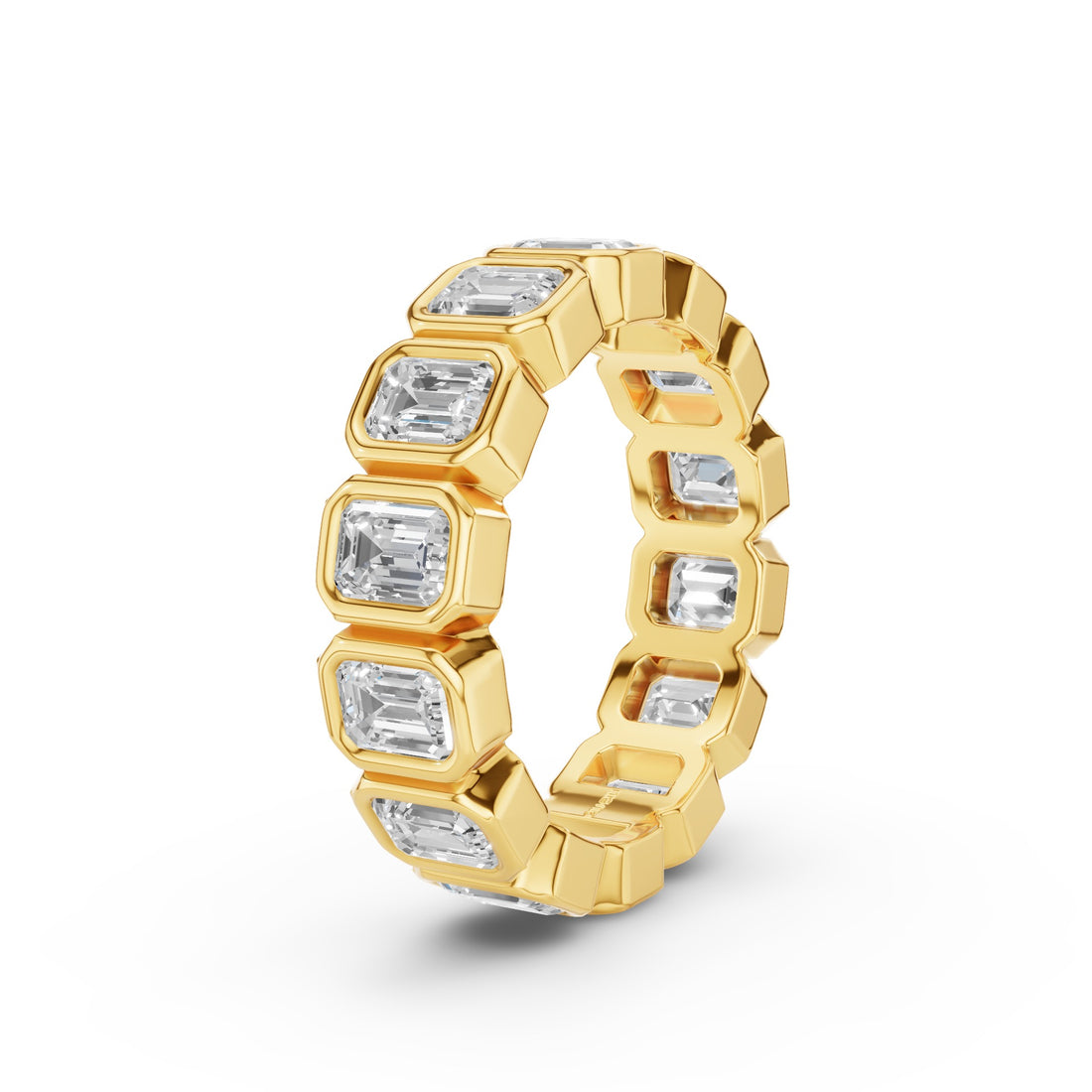 Full Eternity Emerald Cut Lab Grown Diamond Wedding Band