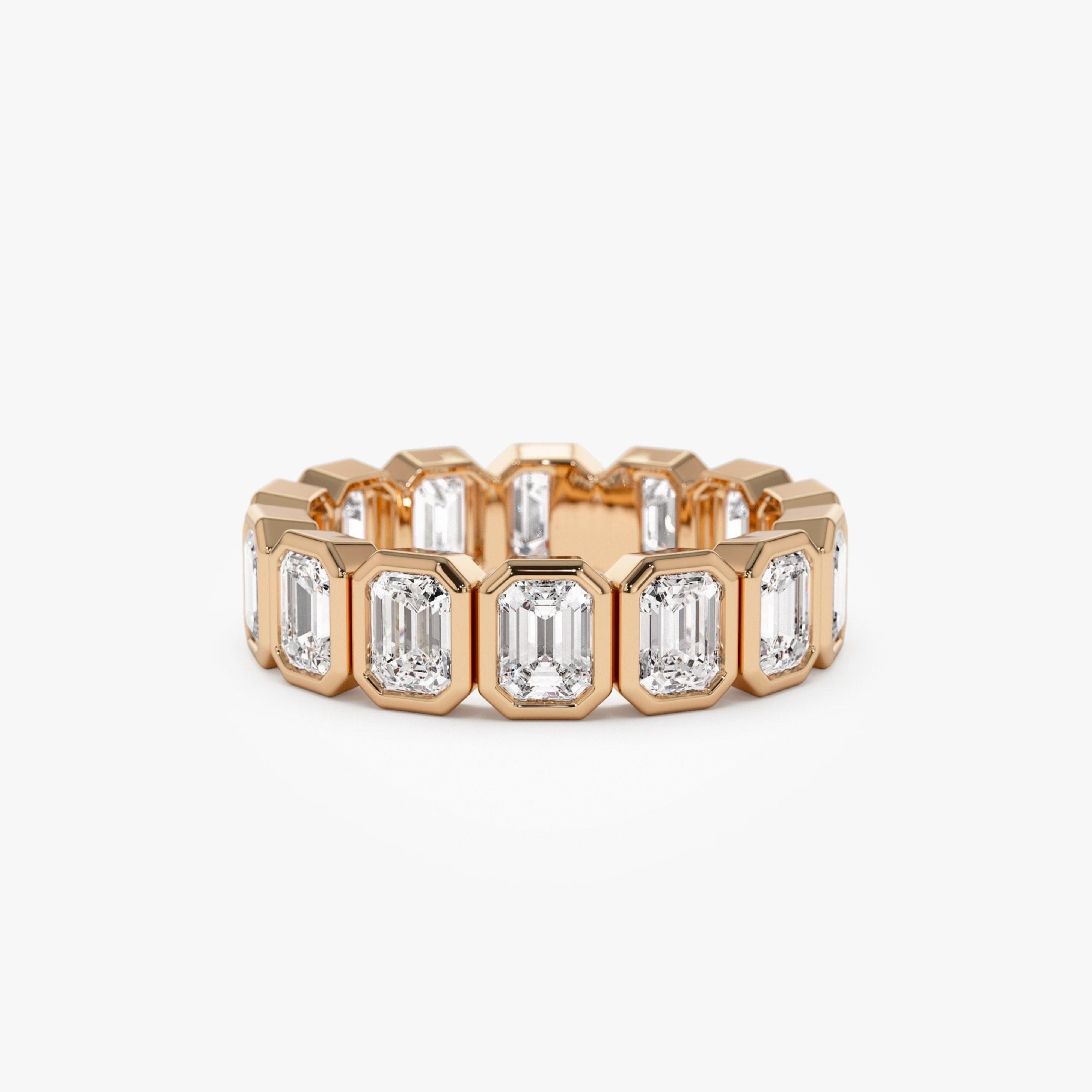 Full Eternity Emerald Cut Lab Grown Diamond Wedding Band