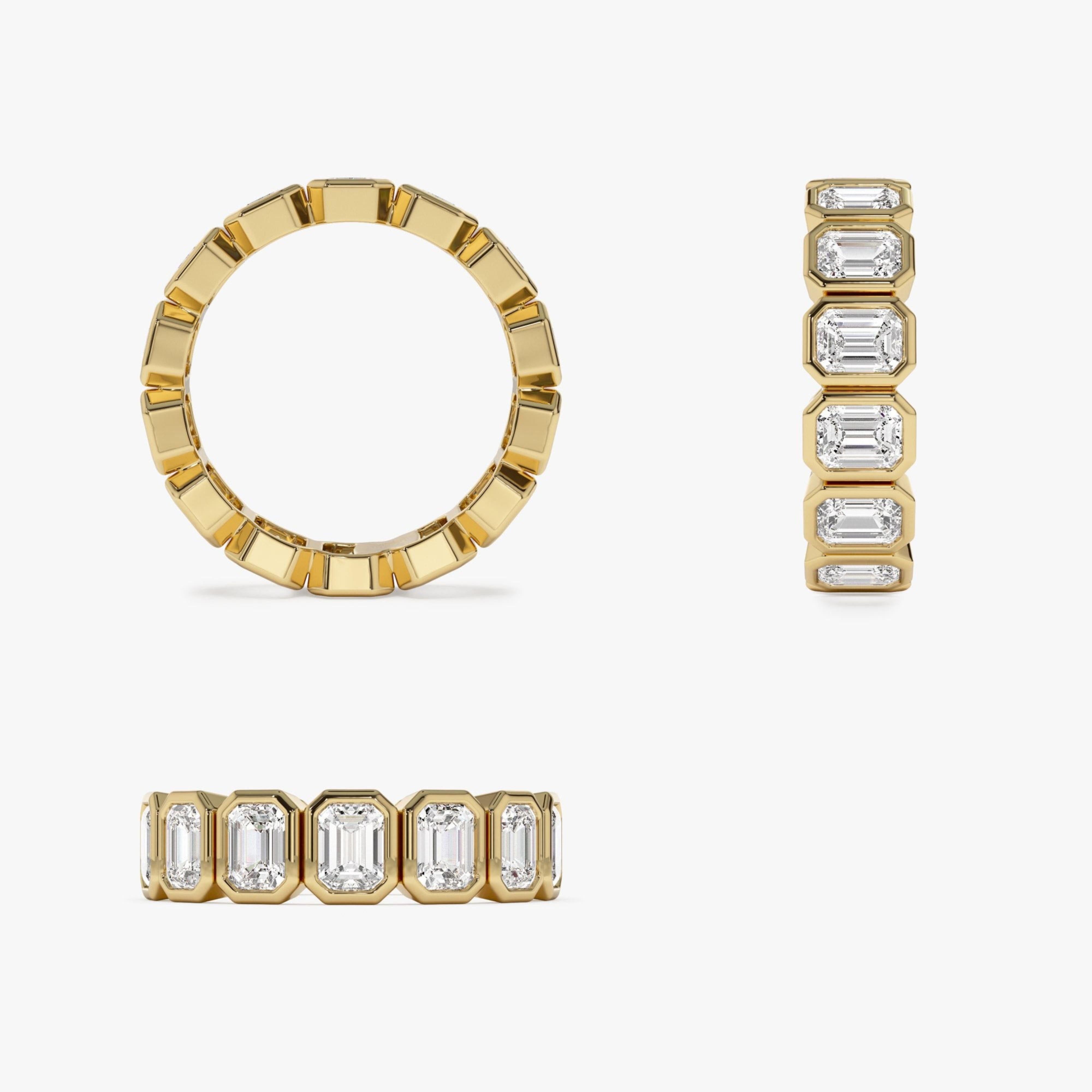Full Eternity Emerald Cut Lab Grown Diamond Wedding Band