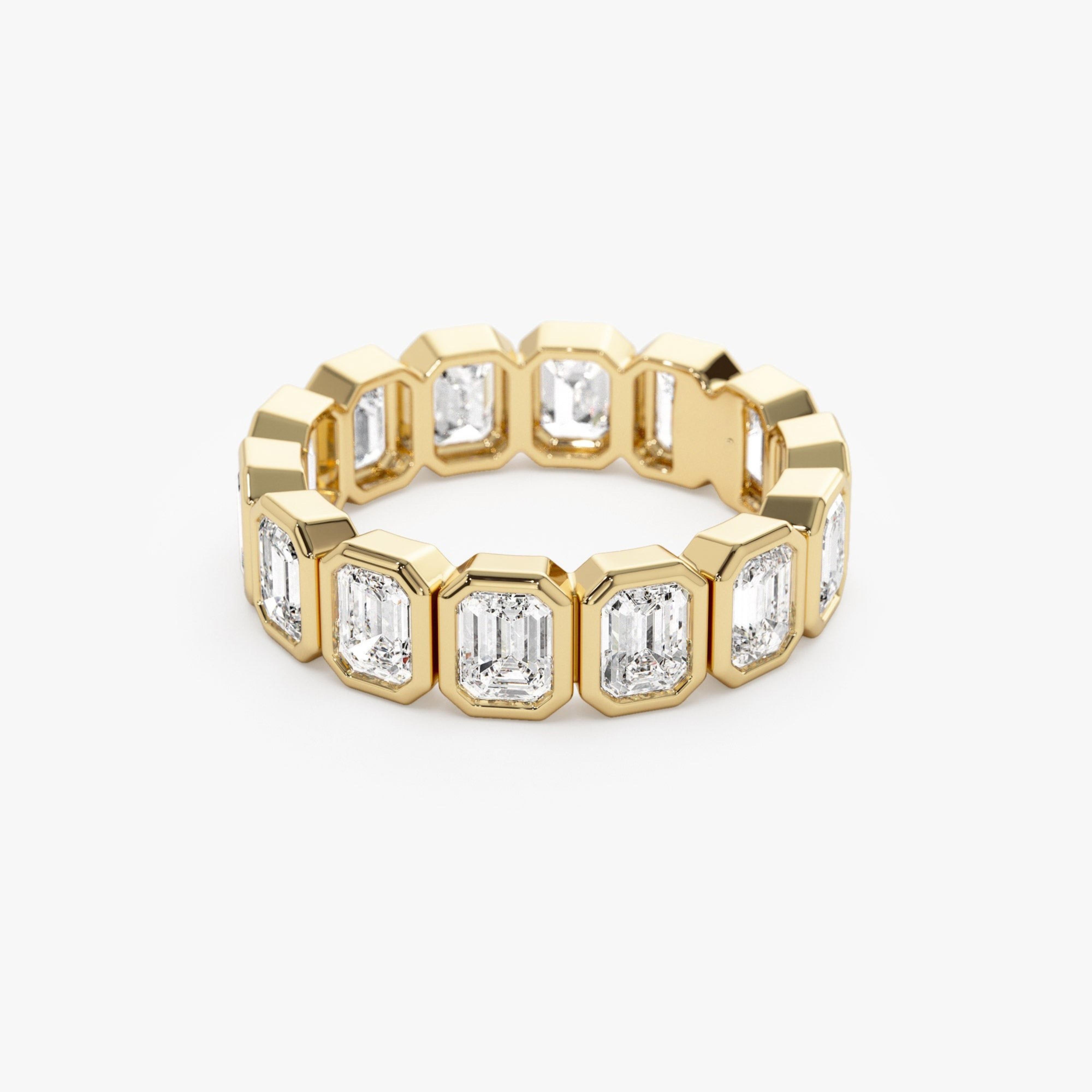Full Eternity Emerald Cut Lab Grown Diamond Wedding Band