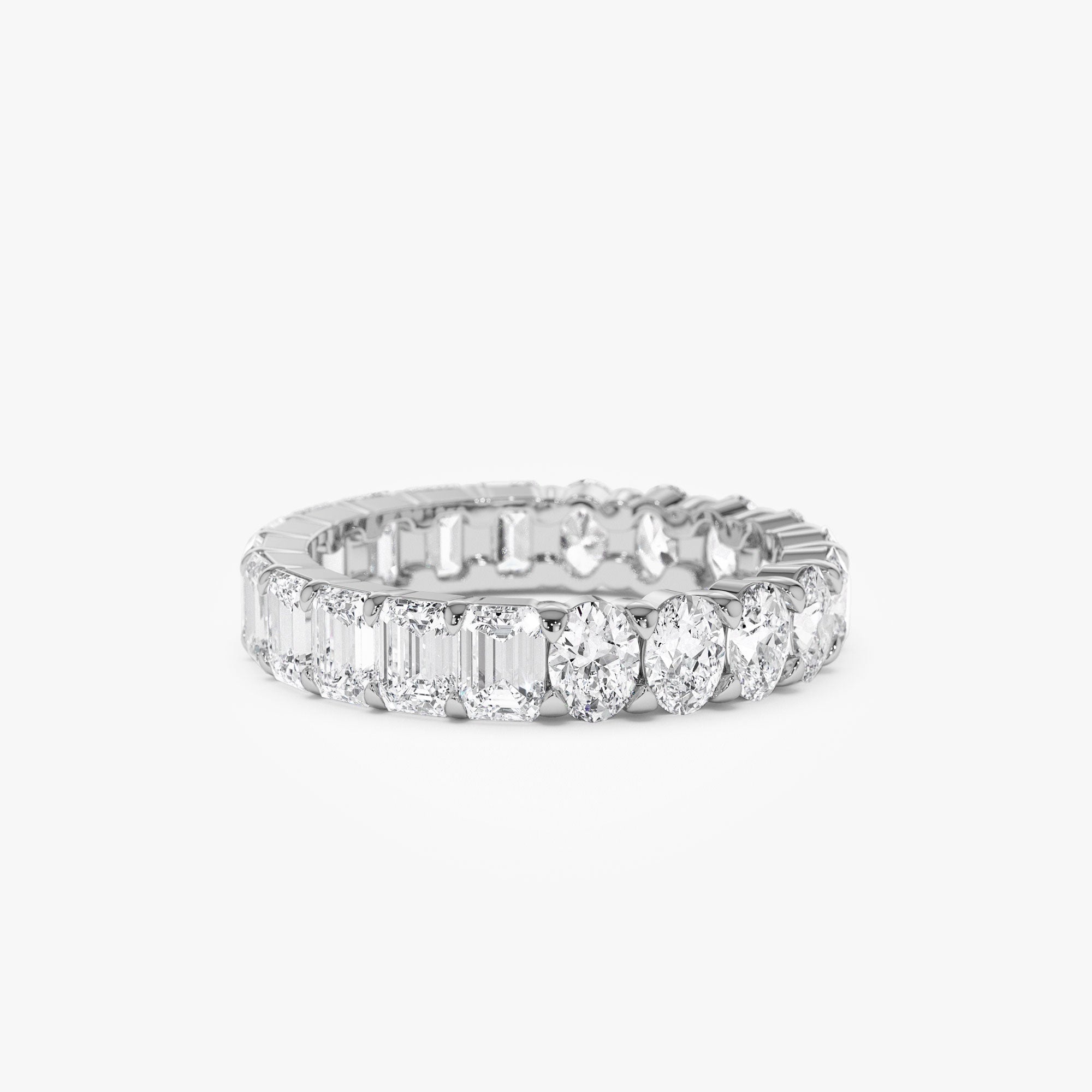 Full Eternity Oval Emerald Cut Lab Grown Diamond Ring