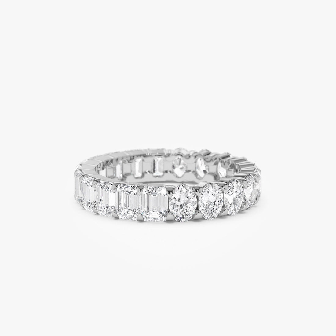 Full Eternity Oval Emerald Cut Lab Grown Diamond Ring