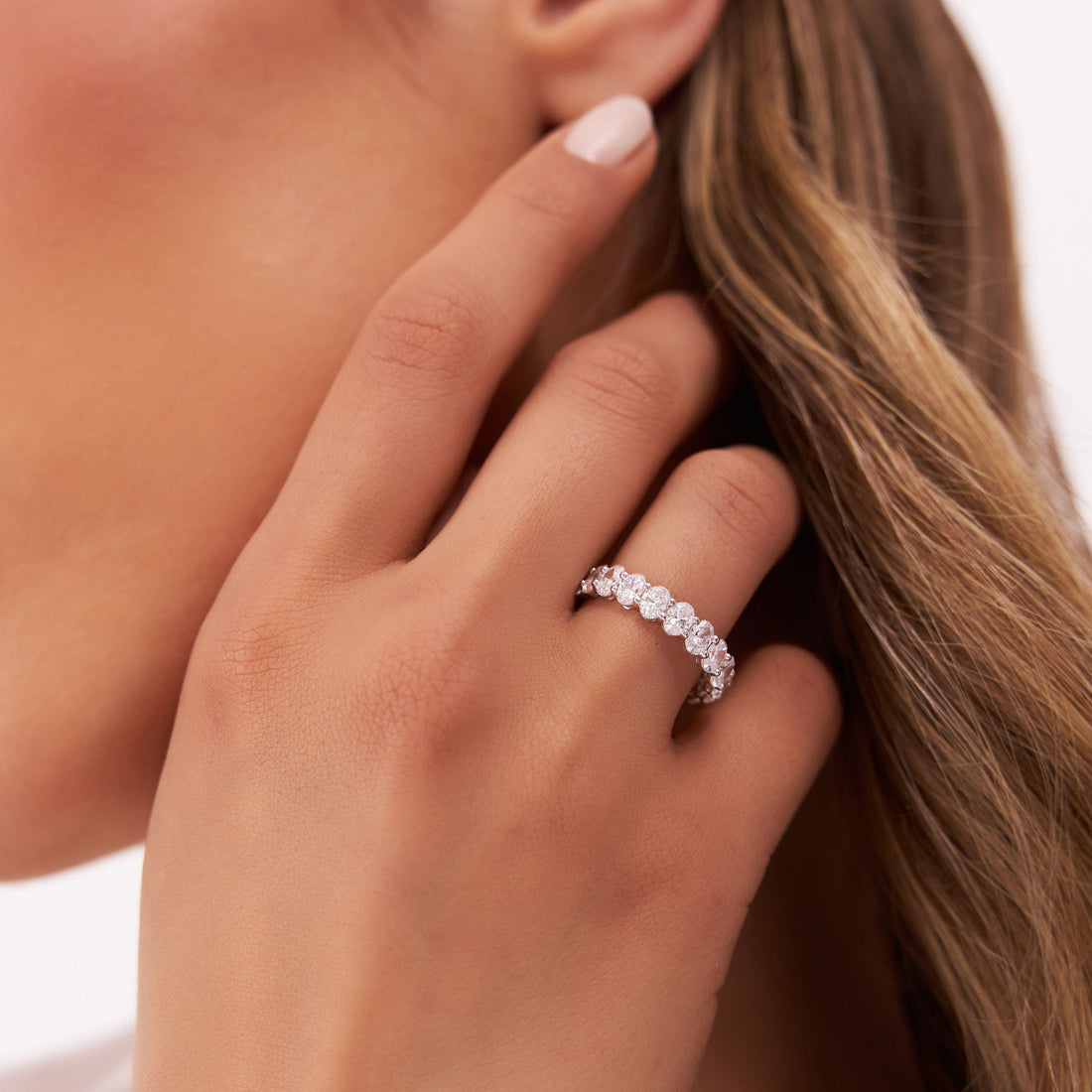 Full Eternity Oval Lab Grown Diamond  Wedding Ring